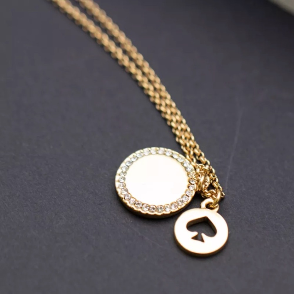 New Kate Spade Gold Spot The Spade Necklace - Picture 3 of 4
